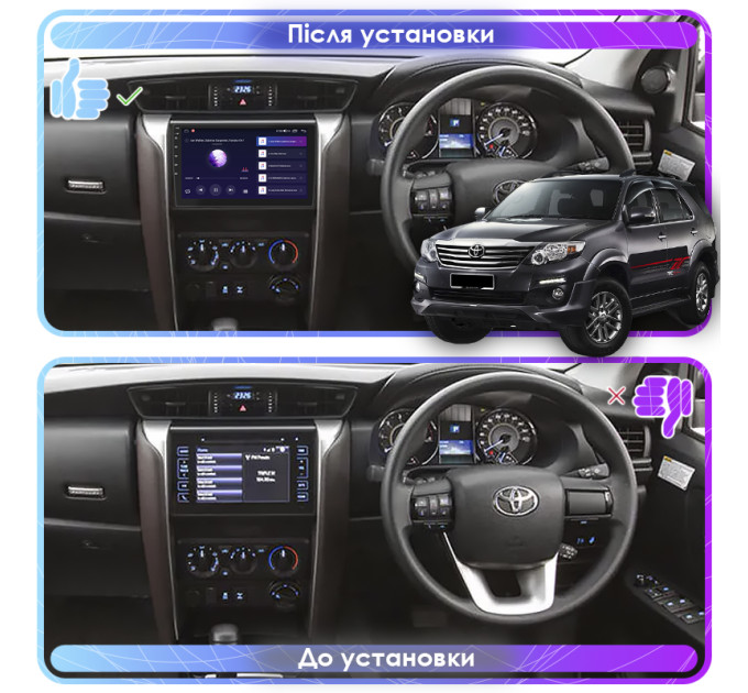 Штатна магнітола Toyota Fortuner 2015-2020 Element Prime 2/32 CarPlay 4G
