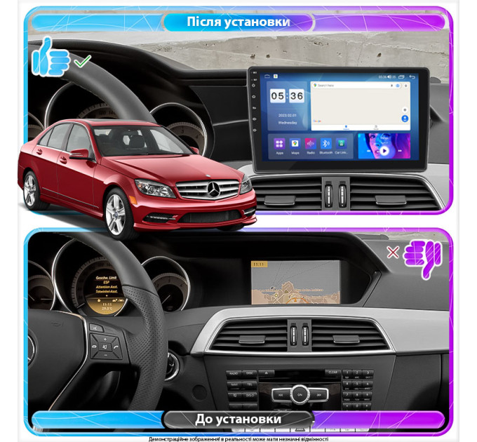 Штатна магнітола Mercedes-Benz C-Клас (W204) 2011-2015 Element Prime 4/64 CarPlay 4G