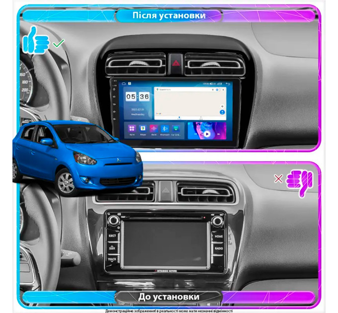 Штатна магнітола Mitsubishi Mirage 2019- Element Prime 4/64 CarPlay 4G