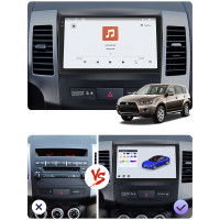 Штатная магнитола Element для Mitsubishi Outlander II Рестайлинг 2009-2013 экран 9" 4/64 QLED CarPlay 4G Wi-Fi GPS 360 Prime