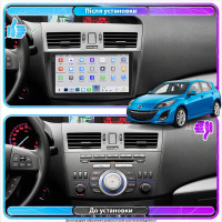 Штатная магнитола Element для Mazda 3 II (BL) 2008-2011 экран 9" 4/64 QLED CarPlay 4G Wi-Fi GPS 360 Prime