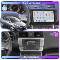 Штатная магнитола Element для Mazda 6 II (GH) 2007-2009 экран 9" 4/64 QLED CarPlay 4G Wi-Fi GPS 360 Prime