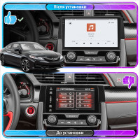 Штатная магнитола Element для Honda Civic X 2015-2021 экран 9" 4/64 QLED CarPlay 4G Wi-Fi GPS 360 Prime