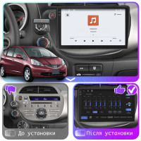 Штатная магнитола Element для Honda Fit II 2007-2014 экран 10" 4/64 QLED CarPlay 4G Wi-Fi GPS 360 Prime