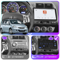 Штатная магнитола Element для Honda Jazz I Рестайлинг Manual AC 2005-2008 экран 9" 4/64 QLED CarPlay 4G Wi-Fi GPS 360 Prime