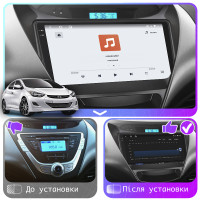 Штатная магнитола Element для Hyundai Avante V ver 2 2010-2015 экран 9" 4/64 QLED CarPlay 4G Wi-Fi GPS 360 Prime