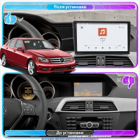 Штатная магнитола Element для Mercedes-Benz C-Класс III (W204) Рестайлинг 2011-2015 экран 9" 4/64 QLED CarPlay 4G Wi-Fi GPS 360 Prime