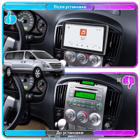 Штатная магнитола Element для Hyundai H-1 II 2007-2015 экран 9" 4/64 QLED CarPlay 4G Wi-Fi GPS 360 Prime