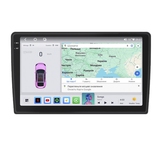 Штатная магнитола Element для Kia Optima I 2000-2002 экран 9" 4/64 QLED CarPlay 4G Wi-Fi GPS 360 Prime