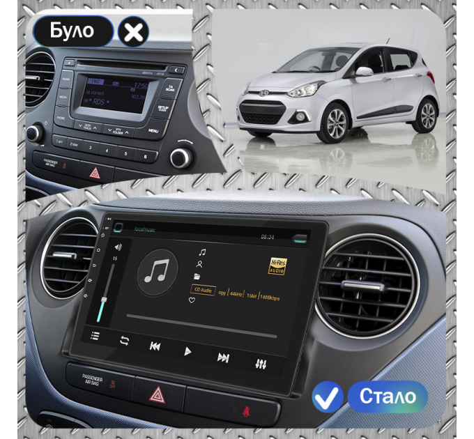 Штатна магнітола Hyundai i10 2013-2016 Element 6/128 4G CarPlay