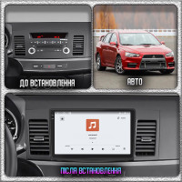 Штатная магнитола Element для Mitsubishi Lancer Evolution X 2007-2016 экран 10" 4/64 QLED CarPlay 4G Wi-Fi GPS 360 Prime