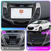 Штатная магнитола Element для Hyundai Elantra V (MD) Рестайлинг 2013-2016 экран 9" 4/64 QLED CarPlay 4G Wi-Fi GPS 360 Prime