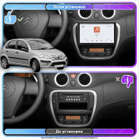 Штатная магнитола Element для Citroen C3 I Рестайлинг 2005-2010 экран 9" 4/64 QLED CarPlay 4G Wi-Fi GPS 360 Prime