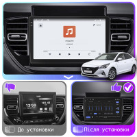 Штатная магнитола Element для Hyundai Solaris II Рестайлинг 2020-н.в. экран 9" 4/64 QLED CarPlay 4G Wi-Fi GPS 360 Prime