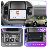 Штатная магнитола Element для Mitsubishi Pajero III 1999-2002 экран 9" 4/64 QLED CarPlay 4G Wi-Fi GPS 360 Prime