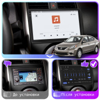Штатная магнитола Element для Nissan Versa II 2012-2014 экран 9" 4/64 QLED CarPlay 4G Wi-Fi GPS 360 Prime