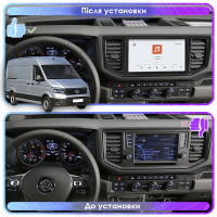 Штатная магнитола Element для Volkswagen Crafter II 2017-н.в. экран 10" 4/64 QLED CarPlay 4G Wi-Fi GPS 360 Prime