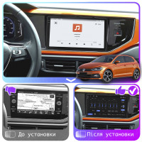 Штатная магнитола Element для Volkswagen Polo VI (EU Market) 2017-2021 экран 9" 4/64 QLED CarPlay 4G Wi-Fi GPS 360 Prime