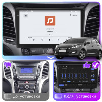 Штатная магнитола Element для Hyundai i30 II 2011-2015 экран 9" 4/64 QLED CarPlay 4G Wi-Fi GPS 360 Prime