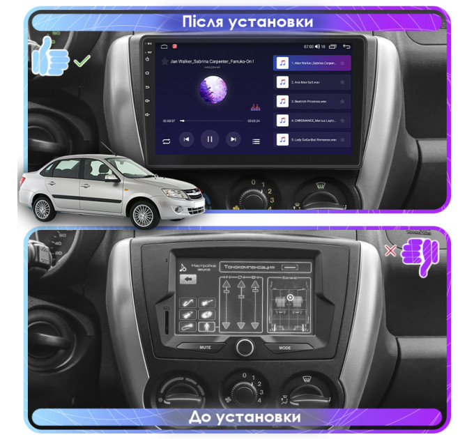 Штатна магнітола LADA Granta 2011-2018 Element Prime 4/64 4G CarPlay