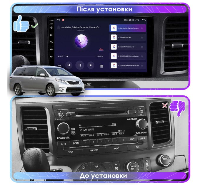 Штатна магнітола Toyota Sienna  2010-2014 Element 1/16