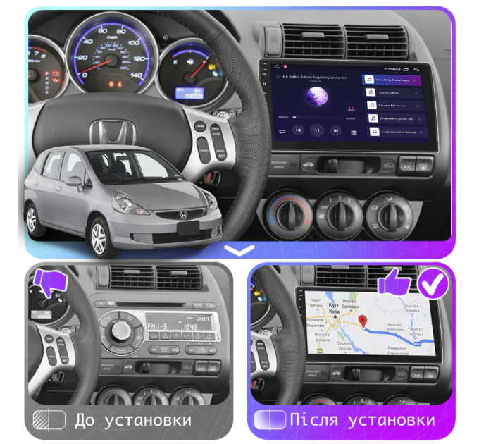 Штатна магнітола Honda Fit Manual AC 2001-2008 Фит Element 1/16