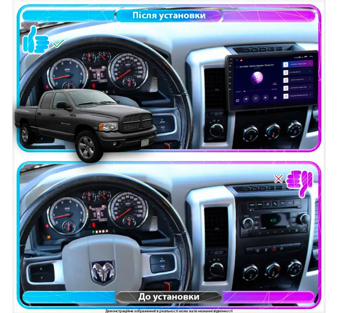 Штатна магнітола Dodge RAM (DR/DH) 2001-2009 Element Prime 4/64 CarPlay 4G