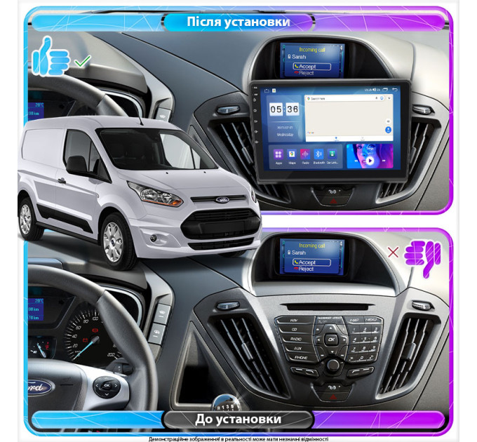 Штатна магнітола Ford Transit Connect 2018- Element Prime 4/64 CarPlay 4G