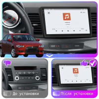 Штатная магнитола Element для Mitsubishi Lancer X 2007-2010 экран 10" 4/64 QLED CarPlay 4G Wi-Fi GPS 360 Prime