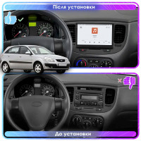Штатная магнитола Element для Kia Rio II 2005-2009 экран 9" 4/64 QLED CarPlay 4G Wi-Fi GPS 360 Prime
