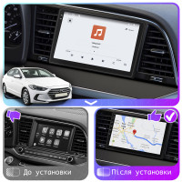 Штатная магнитола Element для Hyundai Elantra VI (AD) 2015-2019 экран 9" 4/64 QLED CarPlay 4G Wi-Fi GPS 360 Prime