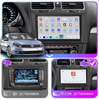 Штатная магнитола Element для Volkswagen Golf VI 2008-2012 экран 9" 4/64 QLED CarPlay 4G Wi-Fi GPS 360 Prime