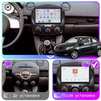 Штатная магнитола Element для Mazda Demio III (DE) 2007-2014 экран 9" 4/64 QLED CarPlay 4G Wi-Fi GPS 360 Prime