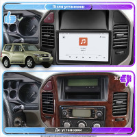 Штатная магнитола Element для Mitsubishi Pajero III Рестайлинг 2002-2006 экран 9" 4/64 QLED CarPlay 4G Wi-Fi GPS 360 Prime