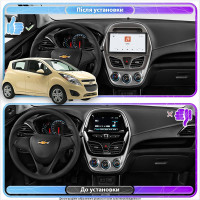 Штатная магнитола Element для Chevrolet Spark IV 2015-2018 экран 9" 4/64 QLED CarPlay 4G Wi-Fi GPS 360 Prime
