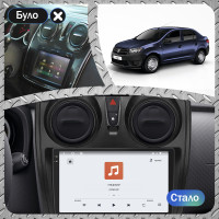 Штатная магнитола Element для Dacia Logan II Рестайлинг 2016-2020 экран 9" 4/64 QLED CarPlay 4G Wi-Fi GPS 360 Prime