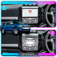 Штатная магнитола Element для Ford Ranger II Рестайлинг 2009-2011 экран 9" 4/64 QLED CarPlay 4G Wi-Fi GPS 360 Prime