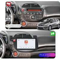 Штатная магнитола Element для Honda Jazz II Рестайлинг 2011-2014 экран 10" 4/64 QLED CarPlay 4G Wi-Fi GPS 360 Prime