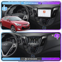 Штатная магнитола Element для Hyundai Veloster I 2011-2015 экран 9" 4/64 QLED CarPlay 4G Wi-Fi GPS 360 Prime