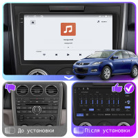 Штатная магнитола Element для Mazda CX-7 I 2006-2009 экран 9" 4/64 QLED CarPlay 4G Wi-Fi GPS 360 Prime
