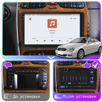 Штатная магнитола Element для Mercedes-Benz CLK-Класс II (W209) 2002-2005 экран 9" 4/64 QLED CarPlay 4G Wi-Fi GPS 360 Prime