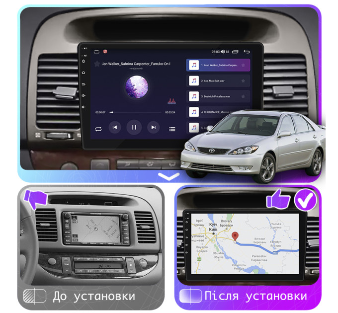 Штатна магнітола Toyota Camry (XV30) 2004-2006 Element Prime 2/32 4G CarPlay