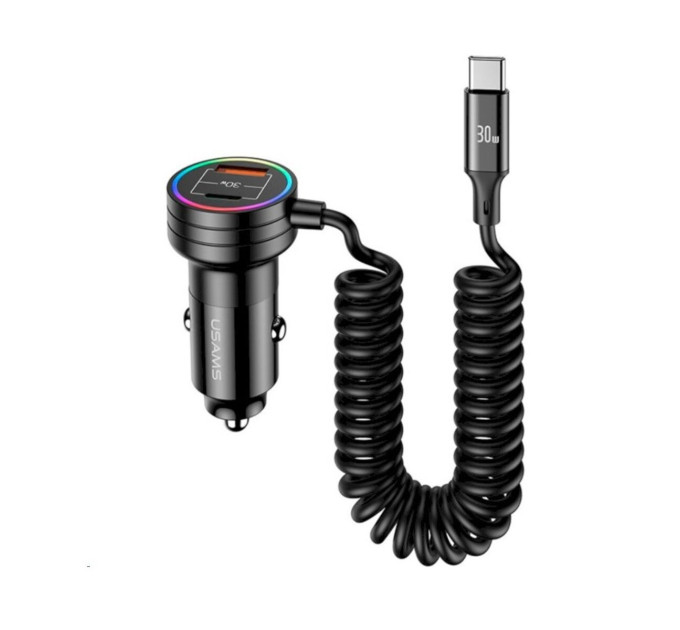 Автомобільний зарядний пристрій Usams US-CC167 C33 60W Black