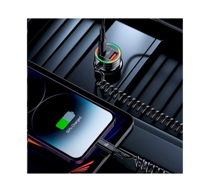 Автомобільний зарядний пристрій Usams US-CC167 C33 60W Black