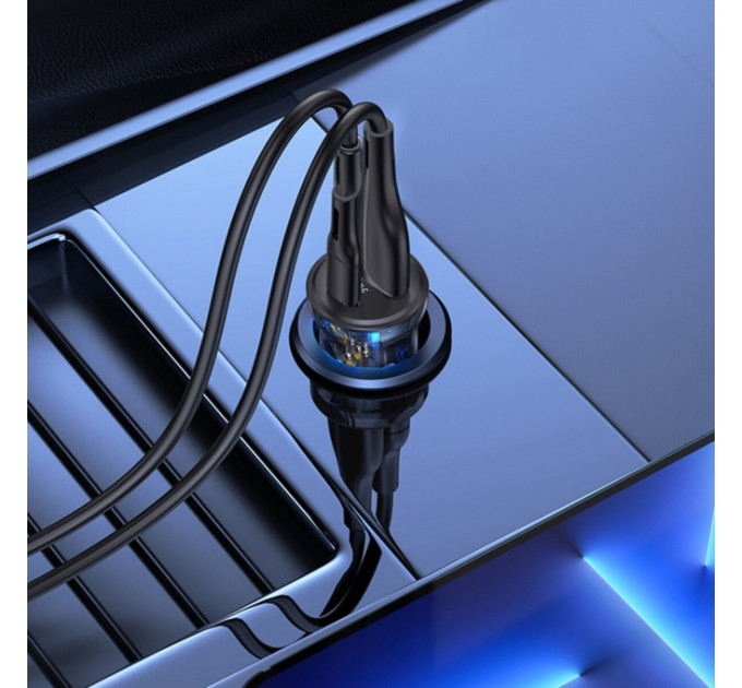 Автомобільний зарядний пристрій Usams US-CC164 C32 30W Transparent A+C Mini