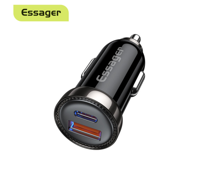 Автомобільний зарядний пристрій Essager ECC2Q-WL0A black