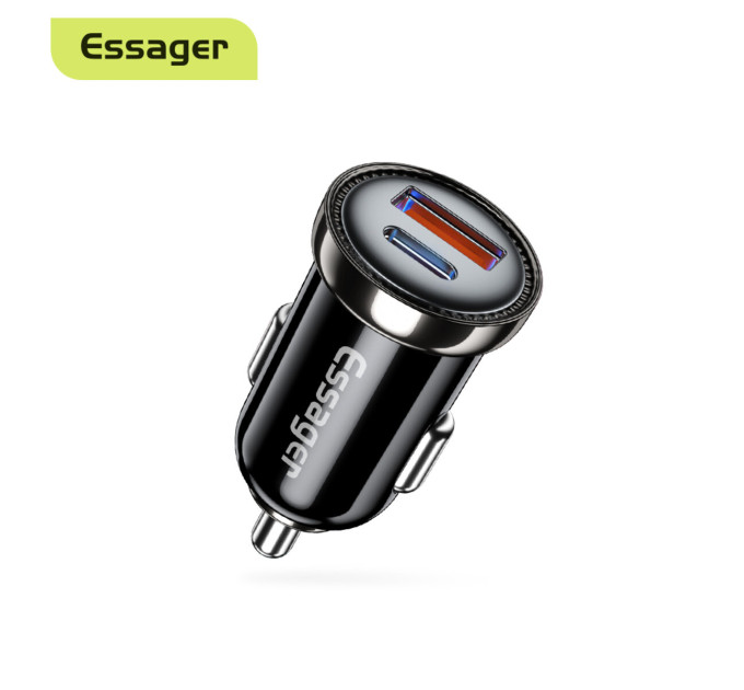 Автомобільний зарядний пристрій Essager ECC2Q-WL0A black
