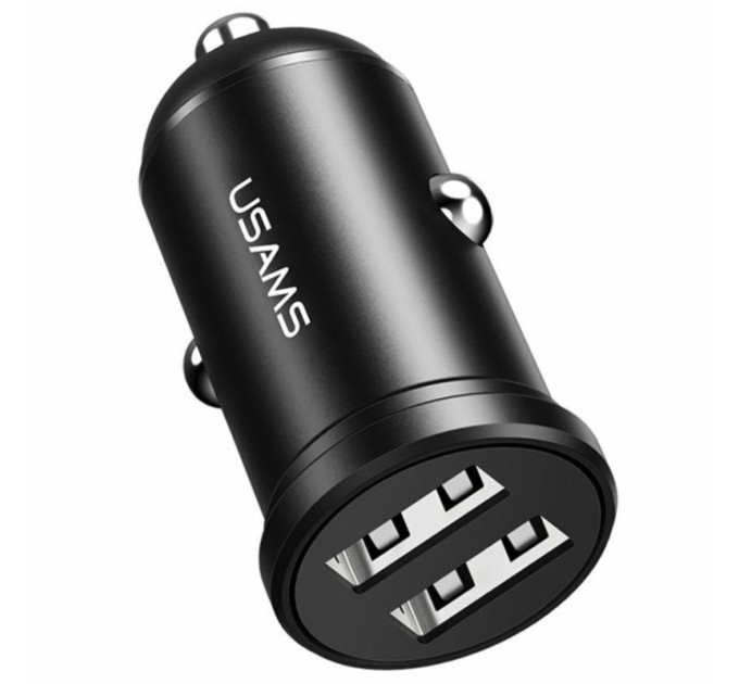 Автомобільний зарядний пристрій Usams US-CC114 C20 2.4A Dual USB Mini Black