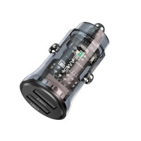 Автомобільний зарядний пристрій Usams US-CC162 C31 15W Transparent Dual USB A+A Mini Car Charger