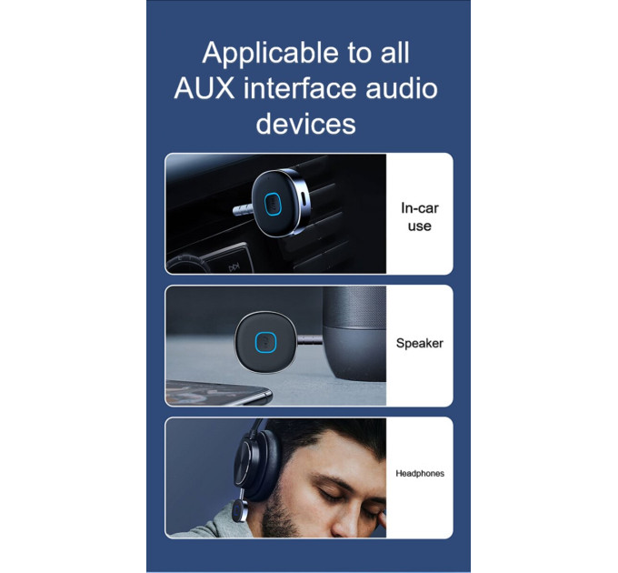 Bluetooth-ресивер CHAROME A9 AUX BT Receiver Silver